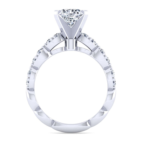 14K White Gold Round Diamond Engagement Ring