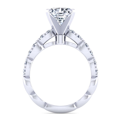 14K White Gold Round Diamond Engagement Ring