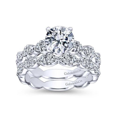 14K White Gold Round Diamond Engagement Ring