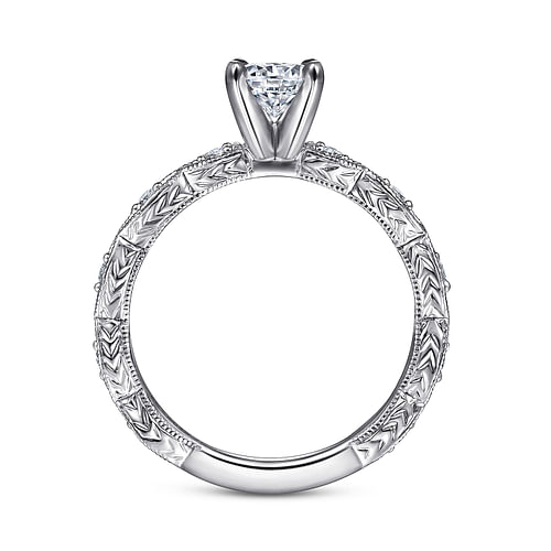 14K White Gold Round Diamond Engagement Ring