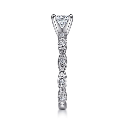 14K White Gold Round Diamond Engagement Ring