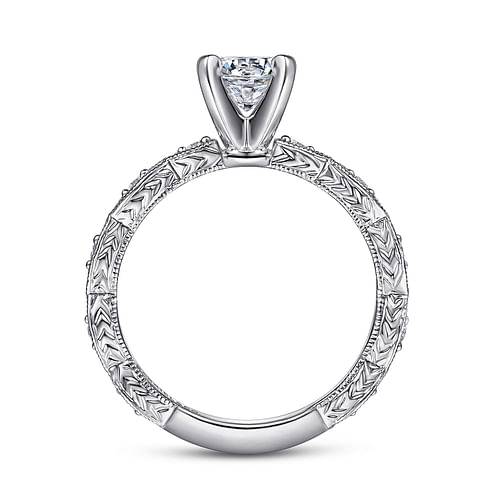 14K White Gold Round Diamond Engagement Ring