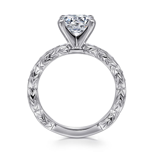 14K White Gold Round Diamond Engagement Ring