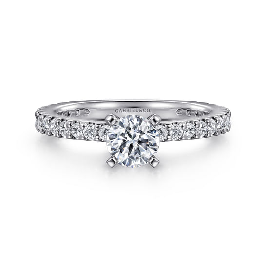 Gabriel - 14K White Gold Round Diamond Engagement Ring