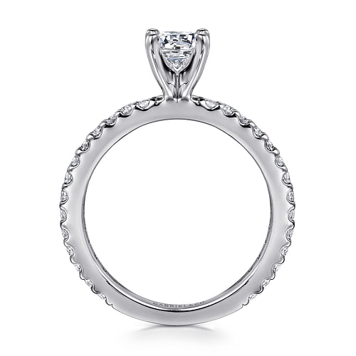 14K White Gold Round Diamond Engagement Ring