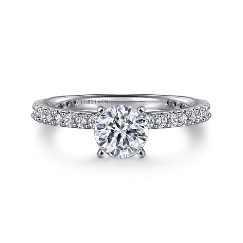 14K White Gold Round Diamond Engagement Ring