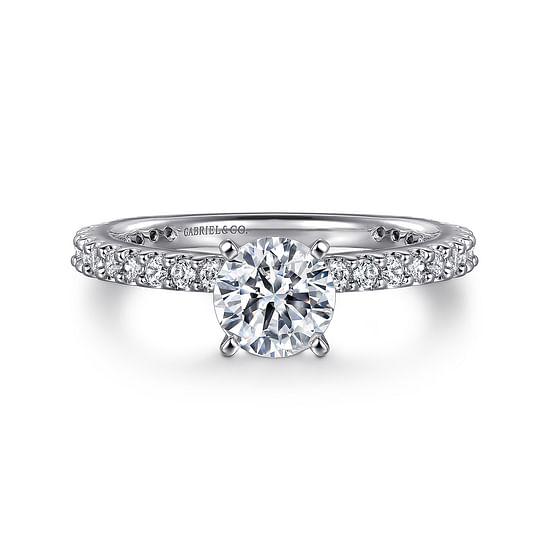 Gabriel - 14K White Gold Round Diamond Engagement Ring