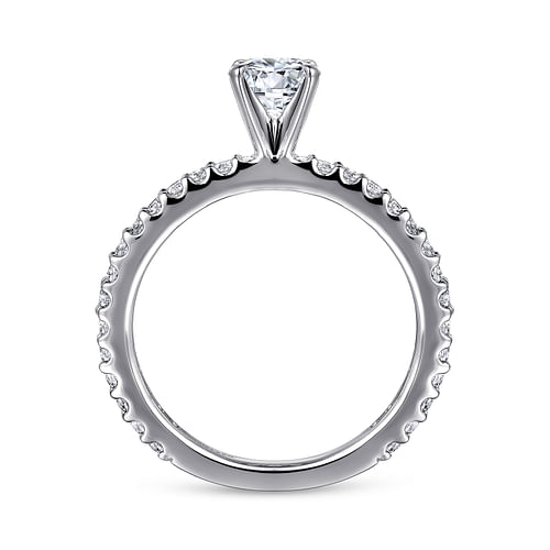 14K White Gold Round Diamond Engagement Ring