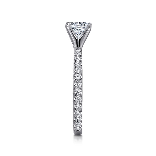 14K White Gold Round Diamond Engagement Ring