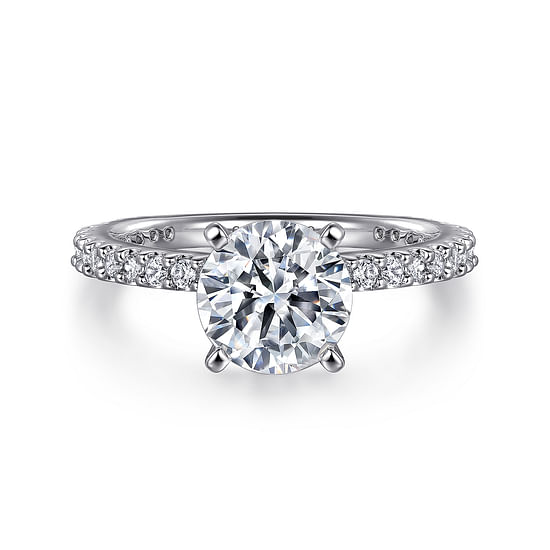 Gabriel - 14K White Gold Round Diamond Engagement Ring