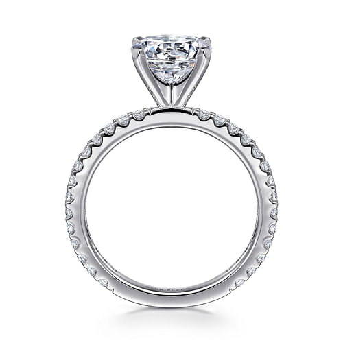 14K White Gold Round Diamond Engagement Ring