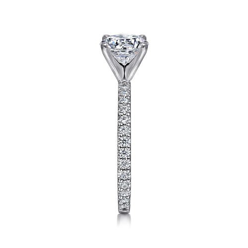 14K White Gold Round Diamond Engagement Ring