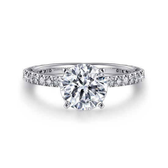 Gabriel - 14K White Gold Round Diamond Engagement Ring
