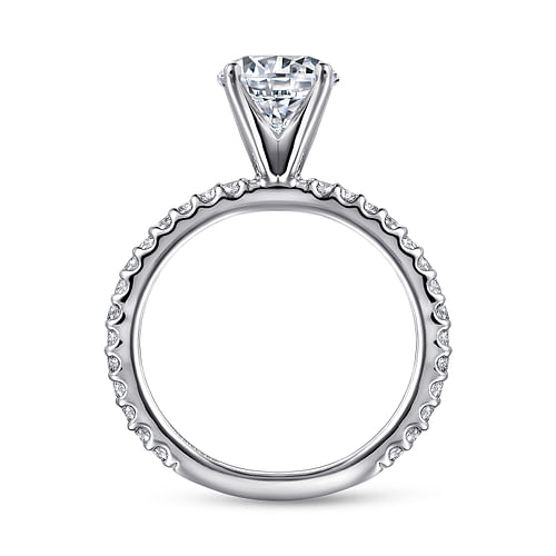 14K White Gold Round Diamond Engagement Ring