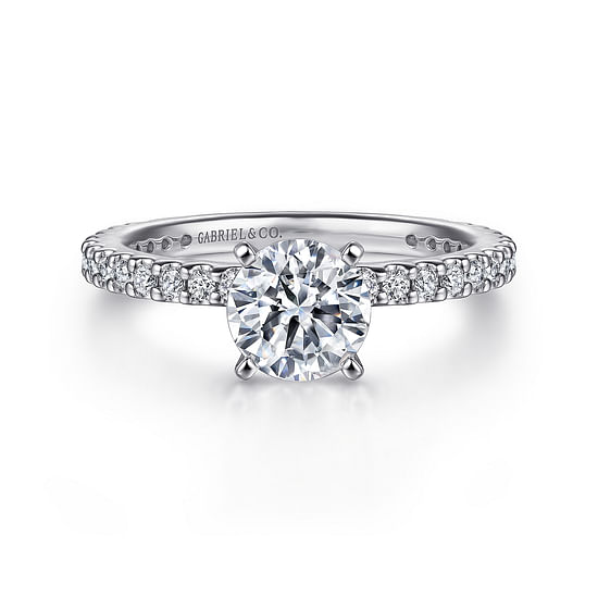 Gabriel - 14K White Gold Round Diamond Engagement Ring