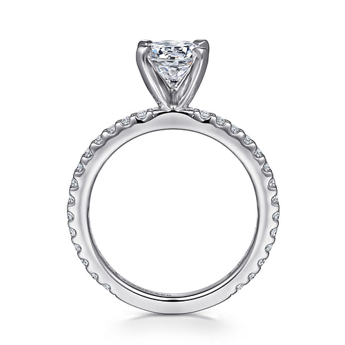 14K White Gold Round Diamond Engagement Ring