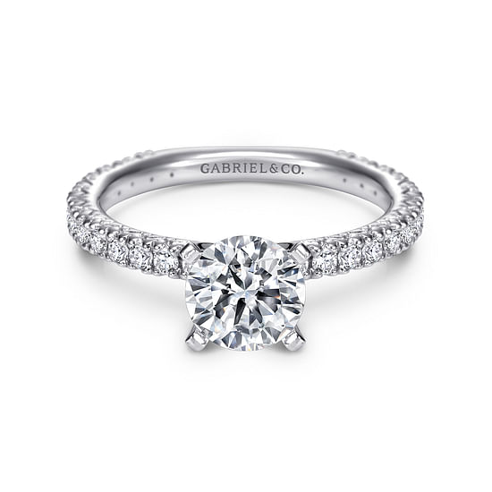 Gabriel - 14K White Gold Round Diamond Engagement Ring