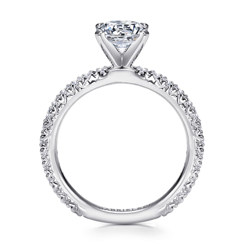 14K White Gold Round Diamond Engagement Ring