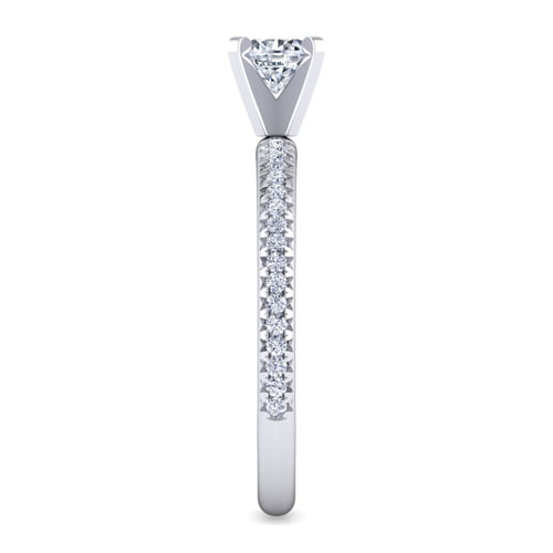 14K White Gold Round Diamond Engagement Ring