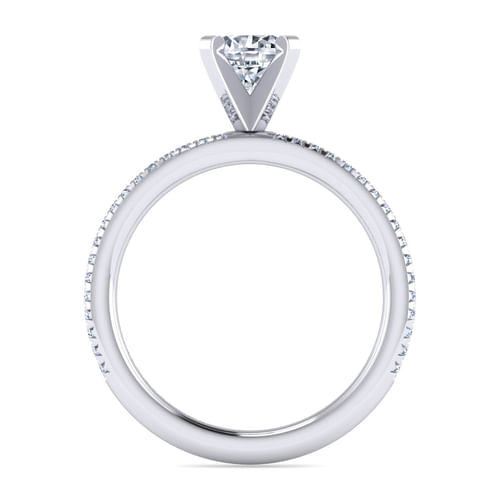 14K White Gold Round Diamond Engagement Ring
