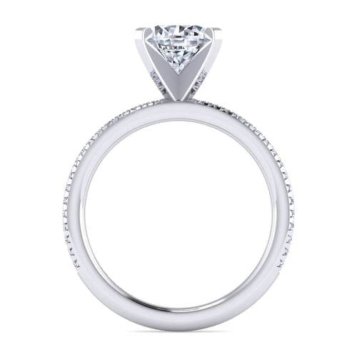 14K White Gold Round Diamond Engagement Ring