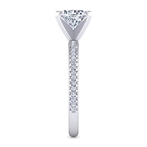14K White Gold Round Diamond Engagement Ring