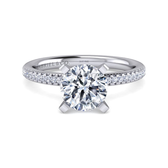 Gabriel - 14K White Gold Round Diamond Engagement Ring