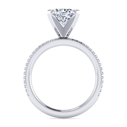 14K White Gold Round Diamond Engagement Ring