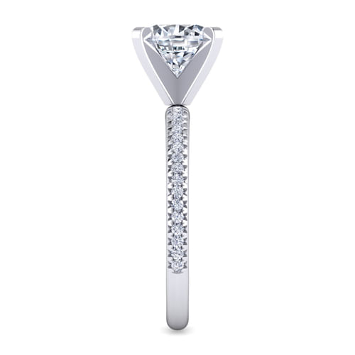 14K White Gold Round Diamond Engagement Ring