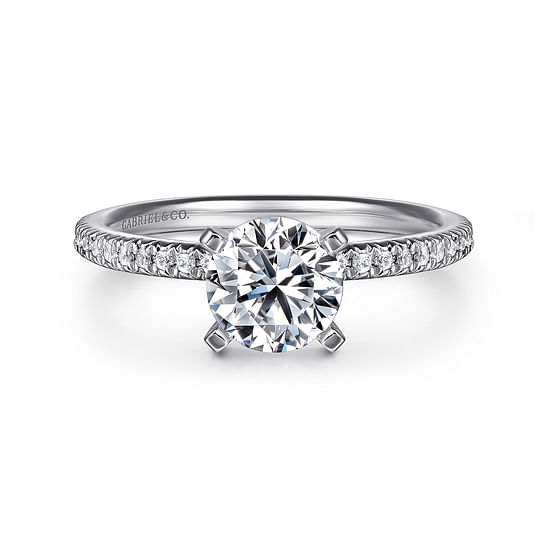 Gabriel - 14K White Gold Round Diamond Engagement Ring