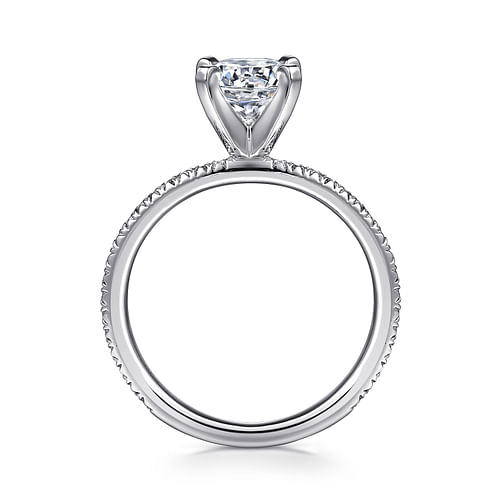 14K White Gold Round Diamond Engagement Ring