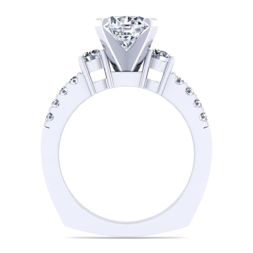 14K White Gold Round Diamond Engagement Ring