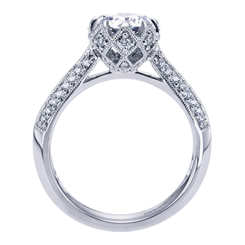 14K White Gold Round Diamond Engagement Ring