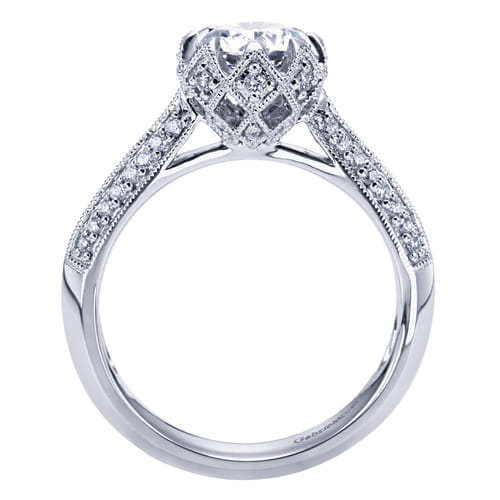 14K White Gold Round Diamond Engagement Ring