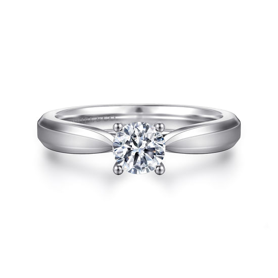 Gabriel - 14K White Gold Round Diamond Engagement Ring