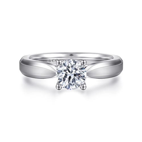 14K White Gold Round Diamond Engagement Ring