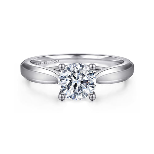 14K White Gold Round Diamond Engagement Ring