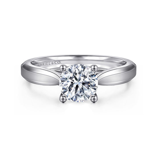 Gabriel - 14K White Gold Round Diamond Engagement Ring