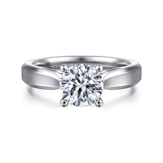 Gabriel - 14K White Gold Round Diamond Engagement Ring