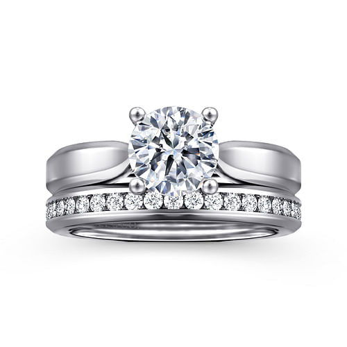 14K White Gold Round Diamond Engagement Ring