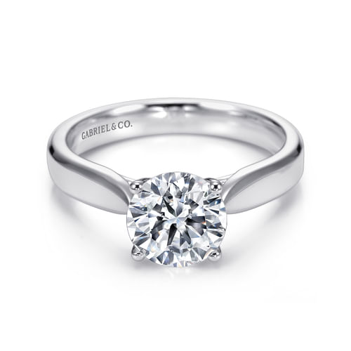 14K White Gold Round Diamond Engagement Ring