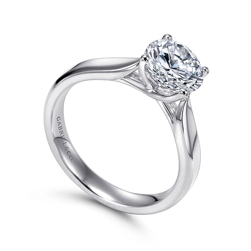 14K White Gold Round Diamond Engagement Ring