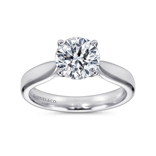 14K White Gold Round Diamond Engagement Ring