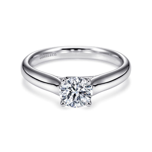 14K White Gold Round Diamond Engagement Ring