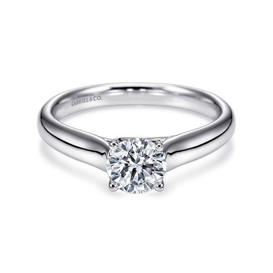 Gabriel - 14K White Gold Round Diamond Engagement Ring