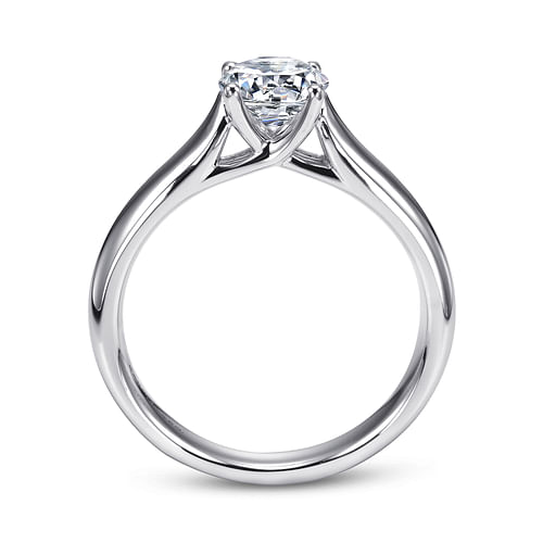 14K White Gold Round Diamond Engagement Ring