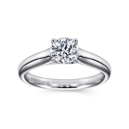 14K White Gold Round Diamond Engagement Ring