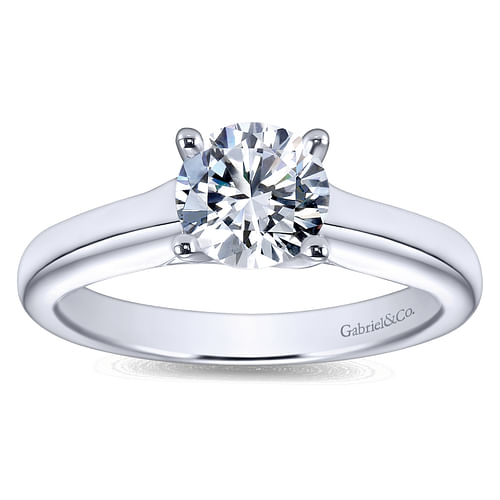 14K White Gold Round Diamond Engagement Ring