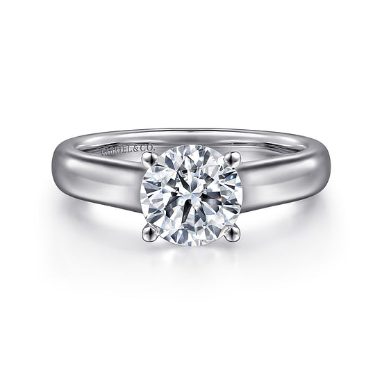 Gabriel - 14K White Gold Round Diamond Engagement Ring