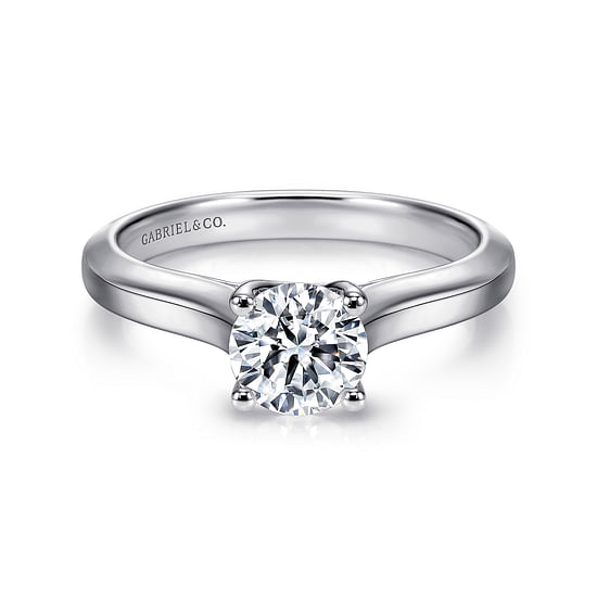 Gabriel - 14K White Gold Round Diamond Engagement Ring